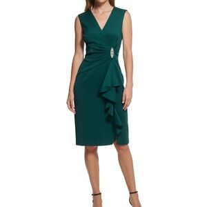 Jessica Howard Teal Sleeveless Midi Dress